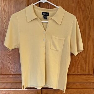 New York & Company Soft Yellow Button-Up Shirt